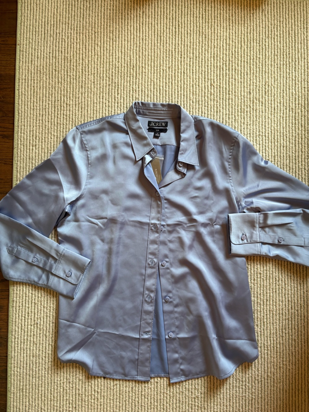 J. Crew Women's Pale Blue Long-Sleeve Button Up Shirt